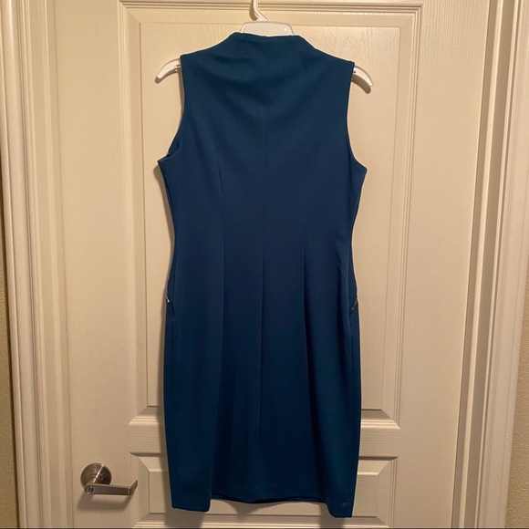 EUC Sleeveless Calvin Klein Sheath w/Zipper Detail - Picture 2 of 3